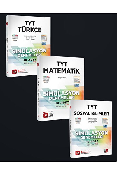 3D Yayınları Tyt Türkçe, Matematik, Sosyal Bilimler Branş Deneme (3 Kitap)