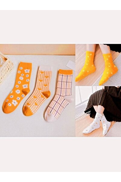 ZEYZEY MONKEY Mixed Patterned Socks Set of 5 in a Special Gift Box (Daisy Hea...