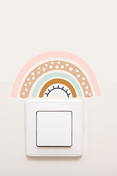 MSticker Autocolant drăguț pentru priză - Curcubeu pastel