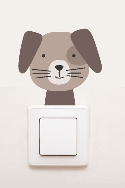 MSticker Autocolant drăguț pentru priză - Puppy