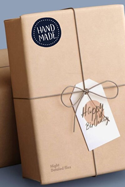 MSticker Ručno napravljene crne etikete u obliku krugova - 4x4cm, 70 komada