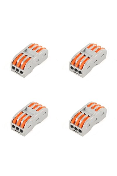 Maroces 4 ADET PCT-223 AWG 28-12 3LÜ ÇİFT TARAFLI HIZLI KABLO BİRLEŞTİRİCİ
