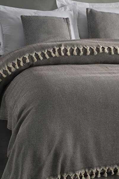 LADYNİL Çift Kişilik Natural Yatak Örtüsü Kahve 210x240