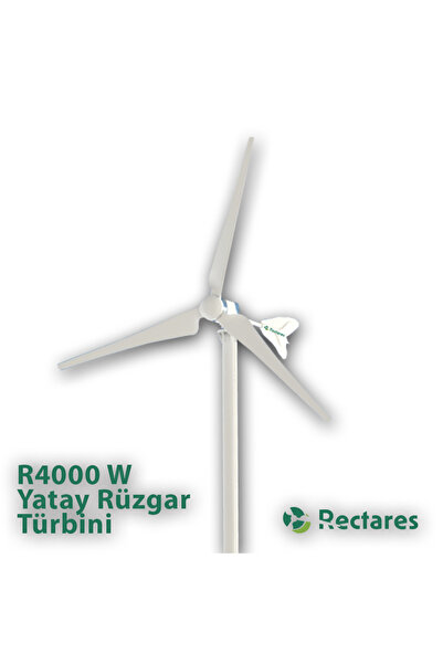 rectares enerji R4000 W Yatay Rüzgar Türbini 4000 W-24 V + Şarj Kontrol + Anemometre + Dumpload
