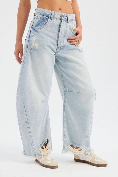 Hiccup Pantaloni de jeans oversize cu talie înaltă - Croială relaxată