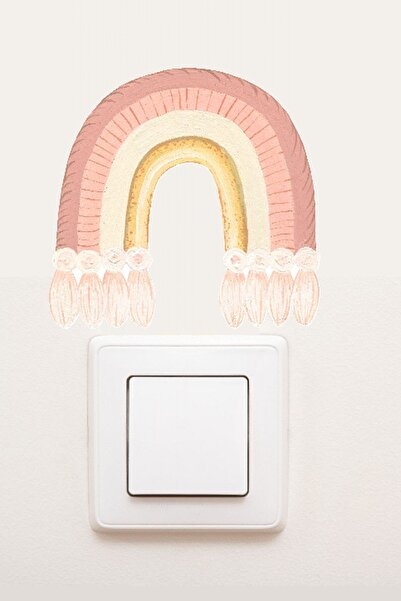 MSticker Autocolant drăguț pentru priză - Curcubeu Boem