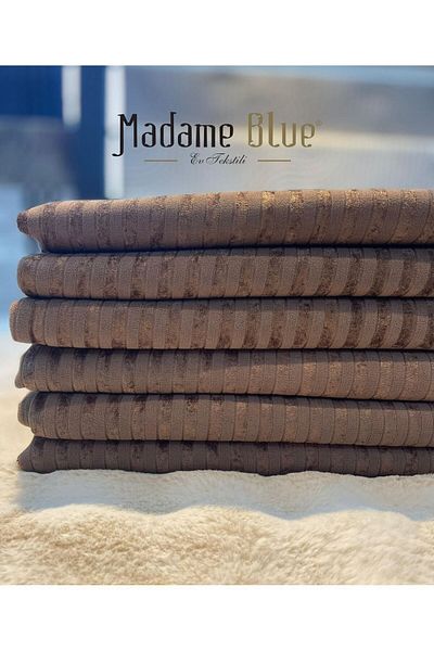 Madame Blue غطاء أريكة سرير مخملي مخطط من الخيزران 170x210 سم 12 لونًا