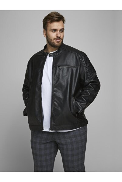 Jack & Jones Jack&Jones 12172908 Zippered 3 Pocket on Zipper Leather Coat