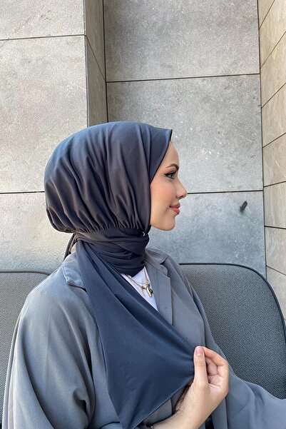 SAYRA Shawl Kadın Füme Sandy Kumaş Hazır Şal Syr005