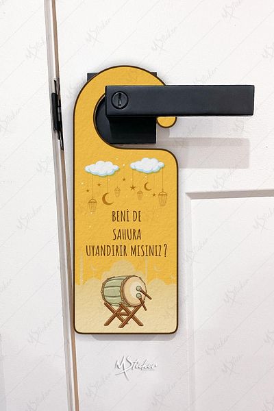 MSticker Benide Sahura You Wake Up Door Hanger Card, Ramadan Special Wake Up Card, Oruca Incentive Card