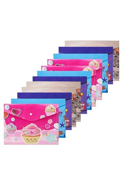 Noki A4 Printed Snap File Girl Patterns 12 Pieces (3105k)