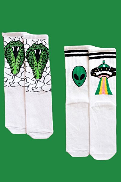 ZEYZEY MONKEY مجموعة من 2 جوارب بنمط مكوك الفضاء والكوبرا على شكل ثعبان