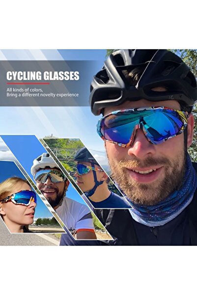 KAPVOE Cyclone Değişebilir 5 Lens Mtb Polarize Bisiklet Spor Dağ Kayak Gözlüğü