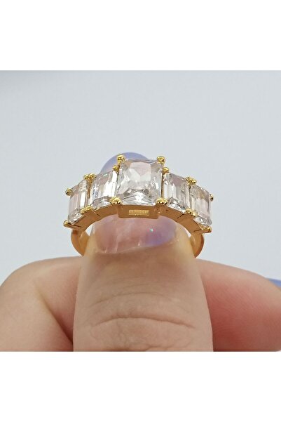 Ödül Moda الصلب الذهب الرغيف الفرنسي 5 حجر الدائري