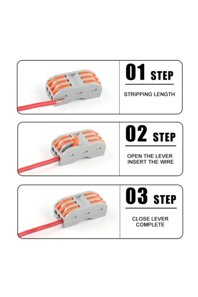 Maroces 9 ADET PCT-223 AWG 28-12 3LÜ ÇİFT TARAFLI HIZLI KABLO BİRLEŞTİRİCİ