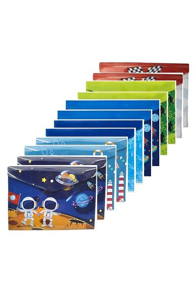 Noki A4 Printed Snap File Men's Patterns 12 Pieces (3105e)
