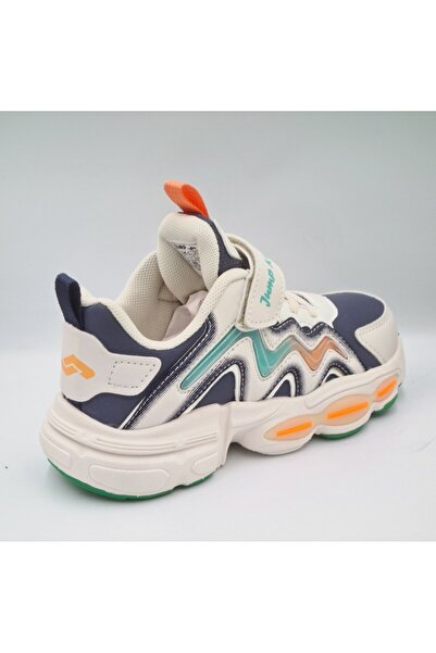 Jump 3198 Bej Lacivert Erkek Çocuk Sneaker Spor Ayakkabı
