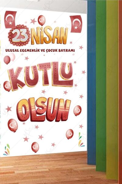 MSticker 23 Nisan Okul Kreş Cam Duvar Süslemesi Sticker Seti - Atatürk 23 Nisan
