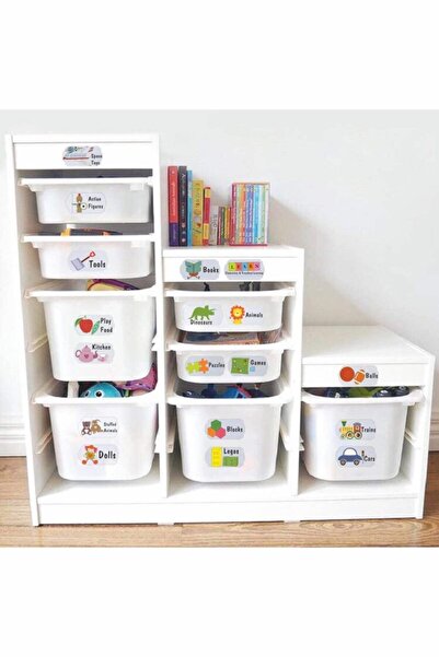 MSticker Eğlenceli Renkli Oyuncak Kutusu Sticker-organizer Etiket-renkli Bask...
