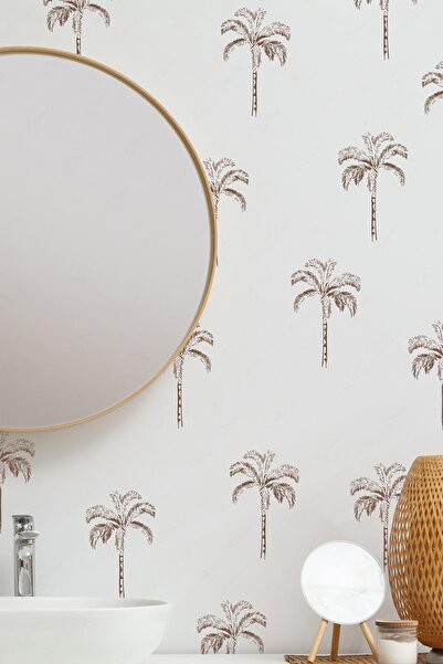 MSticker Palmiye Ağacı Şeffaf Uygulaması Kolay Duvar Cam Sticker Seti