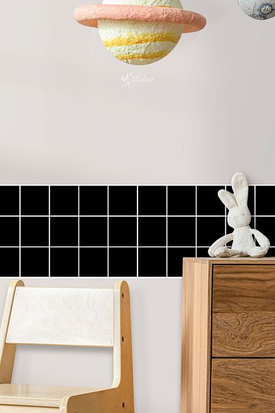 MSticker Διακοσμητικό αυτοκόλλητο μπορντό τοίχου, Τετράγωνο μοτίβο με πλέγμα αυτοκόλλητο με επίστρωση αλουμινίου, 30x115 cm