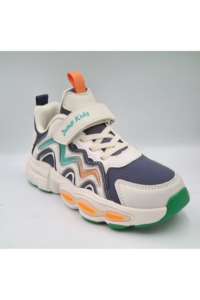 Jump Beige Navy Blue Boy's Sneakers - 3198 Model Sports Shoes