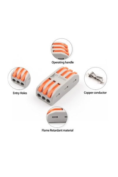 Maroces 9 ADET PCT-223 AWG 28-12 3LÜ ÇİFT TARAFLI HIZLI KABLO BİRLEŞTİRİCİ