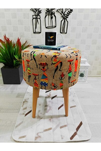 PufyHome Etna Ütopya Çok Amaçlı Gürgen Ayaklı Dekoratif Puf Bench Sandalye Koltuk