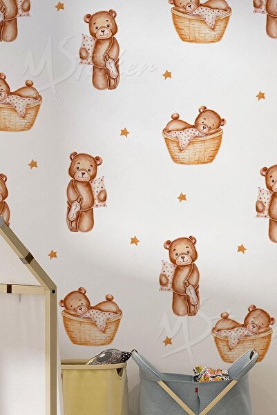 MSticker Minik Uykucu Ayıcılar Çocuk Odası Cam Duvar Sticker Seti