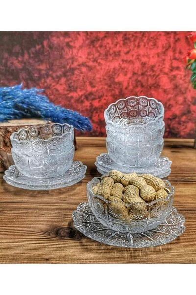 star glass Vienna 12-Piece Crystal Snack Bowl Black