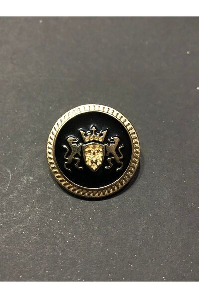 aensia Μεγάλο χρυσό πάνω από μαύρο μαρμάρινο μοντέλο διπλό λιοντάρι μεταλλικό κουμπί καμπαρντίνα παλτό με κουμπί-6 πακέτο