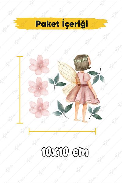 MSticker Μίνι αυτοκόλλητο με πρίζα τοίχου για παιδικό δωμάτιο - Χαριτωμένα νεράιδες που κολλάνε σε όλες τις επιφάνειες