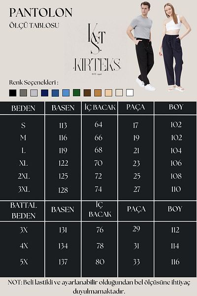 kırtex sport k teks şekil Women's Navy Blue High Waist Elastic Waist Linen Look 100% Cotton Trousers