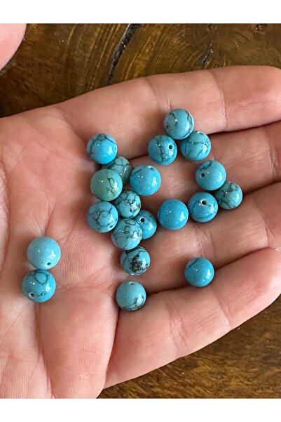 Gönülden Tasarım ΓΝΗΣΙΟ 20 τμχ Τυρκουάζ Τυρκουάζ Χάντρες Κοσμήματα με τρύπα