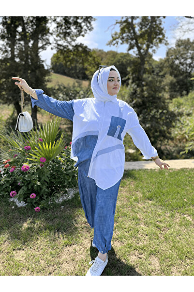 eski FERMUARLI KOT GÖRÜNÜMLÜ DETAYLI PAMUKLU GÖMLEK