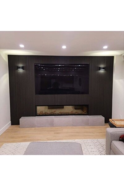 WİNFLEX WİNPANEL Dekoratif Ahşap Duvar Paneli – SİYAH RENK ( 60X240CM).