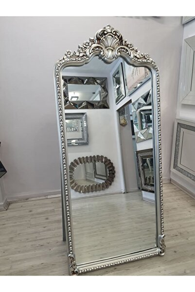 AYNA DENİZİ Princess Silver Model Gümüş Renk Dekoratif Ayaklı Boy Aynası