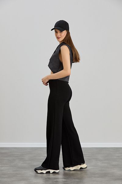 naymanlife Black Modal Fabric - High Waist and Lycra Recovery Pants Leggings