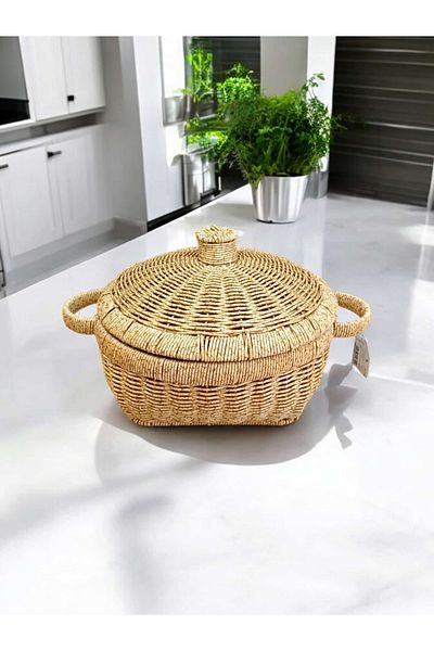 NOY Stylish Rattan Oval Bread Basket