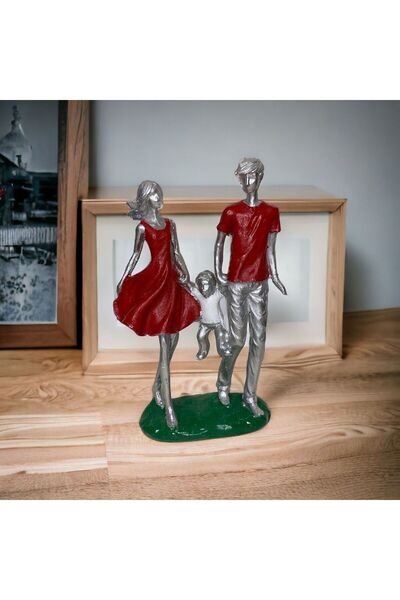 Doremcy Gümüş Renkli Çouklu Mutlu Aile Biblo Dekoratif Obje