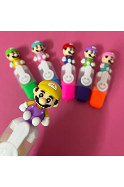 gifttime مجموعة أقلام تحديد شخصية سوبر ماريو مكونة من 6 قطع