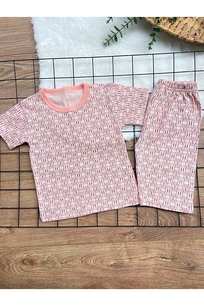 tunays shopping 100% COTTON SUMMER SHORT SLEEVE CAPRY BABY-CHILD PAJAMAS SET