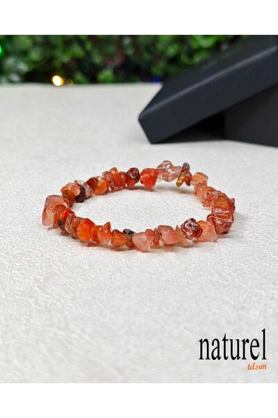 Naturel Tılsım Akik Kırık Doğal Taş Unisex Bileklik