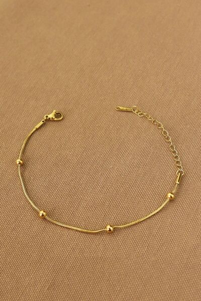 Keyifli Hayaller Çelik bileklik - Dorika Boncuklu Yılan Zincir Gold - 17 cm K...
