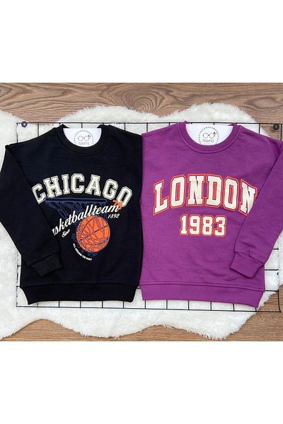 tunays shopping Oversize 2-pack Sweatshirt London+Chicago Printed