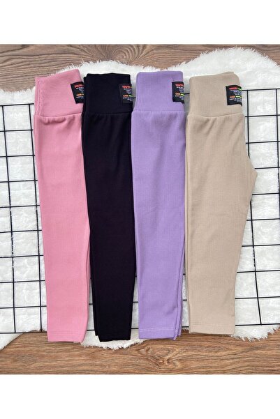 tunays shopping Set cu 4 colanți pentru copii, cu dungi fine uni, cu hârtie d...