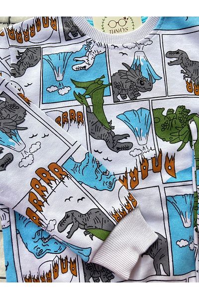 tunays shopping Dinosaur Printed 2 Thread Bottom Top Παιδικό Σετ