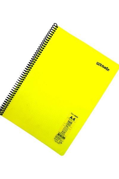 Mynote Flex A4 120 - Leaf Checkered Spiral Neon Cover Plastic Notebook