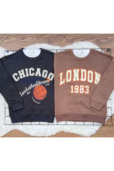 tunays shopping Oversize 2-pack Sweatshirt London+Chicago Printed