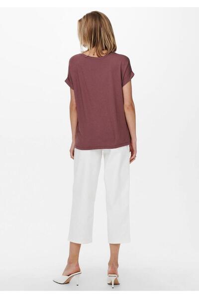 ONLY 15106662 - Open Collar and Sleeve Folded Short T-Shirt